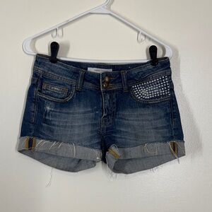 Vigoss Blue Jean Shorts with Studded Pocket Size 27 EUC